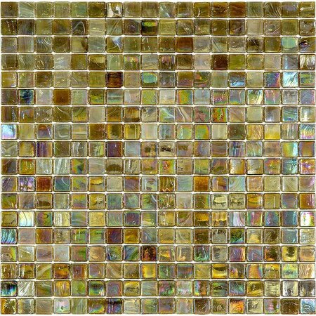 APOLLO TILE Skosh 11.6in x 11.6in Glossy Tortilla Brown Glass Mosaic Wall and Floor Tile 18.69 sqft/case, 20PK APLNB88BR609A